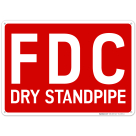 FDC Dry Standpipe Sign, Red Background