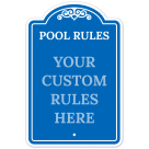 Custom Pool Rules Sign Personalized Swimming Pool Rules Decor Blue Sign