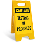 Caution Testing In Progress Sidewalk Sign Kit,