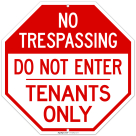 Do Not Enter Tenants Only Sign,