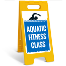 Aquatic Fitness Class Folding Floor Sign,