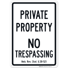Nebraska Private Property No Trespassing Sign