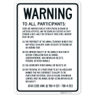 Warning To All The Participants There Are Inherent Risks Of Participating In Equine Sign,